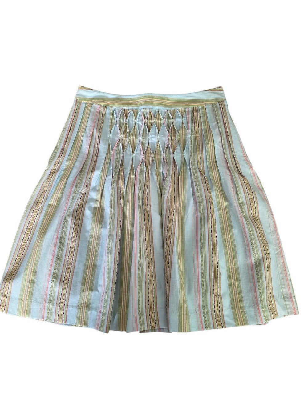 Talbots Pastel Striped A-Line Skirt With Beading Size 6 Petite